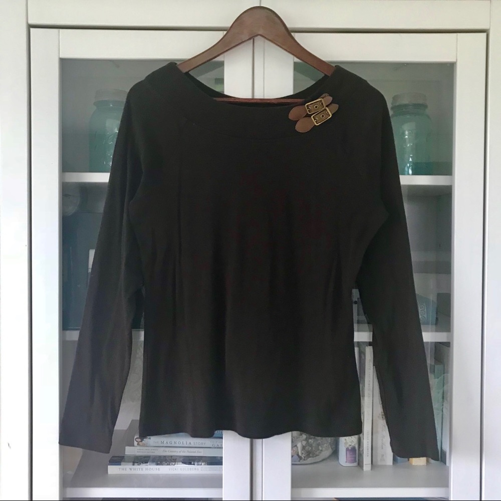 Ralph Lauren Boatneck Buckled Top